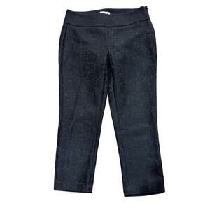 Black Floral Lace Ankle Length Dress Pants from Elle Size 8